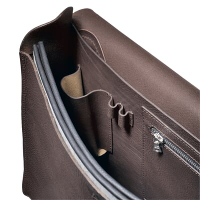 Akten- und Notebooktasche Rindleder, Dunkelbraun