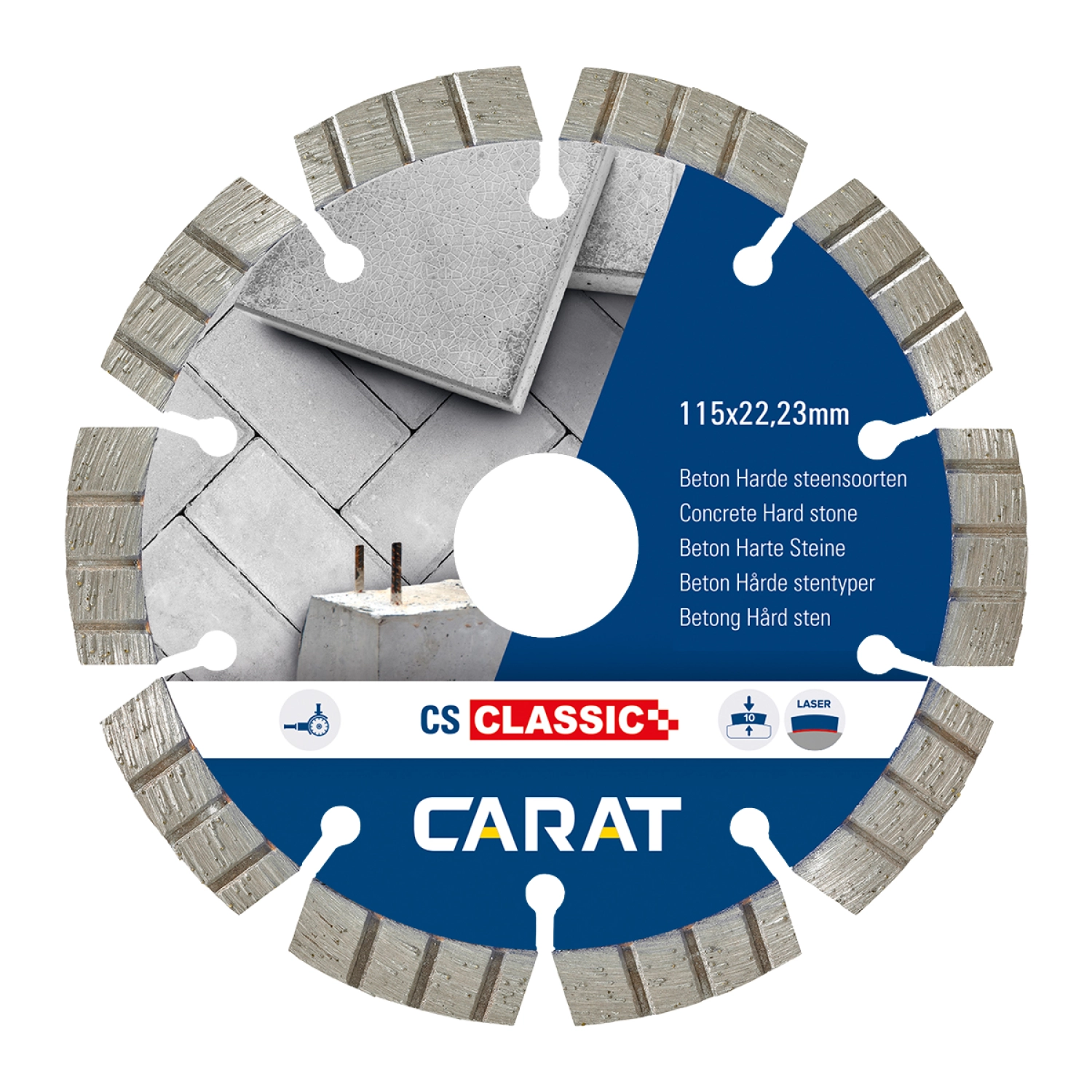 Carat CSC1153000 Diamantzaagblad voor droogzagen - 115 x 22,23mm - Beton