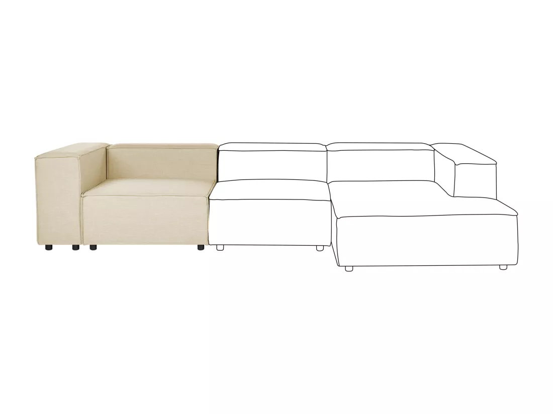 Module d'angle pour canapé en lin beige APRICA