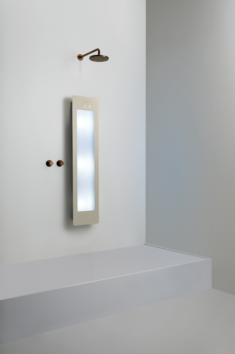 Sunshower Round Plus Medium Sand White infraroodlamp en UV 33x140x10cm opbouw