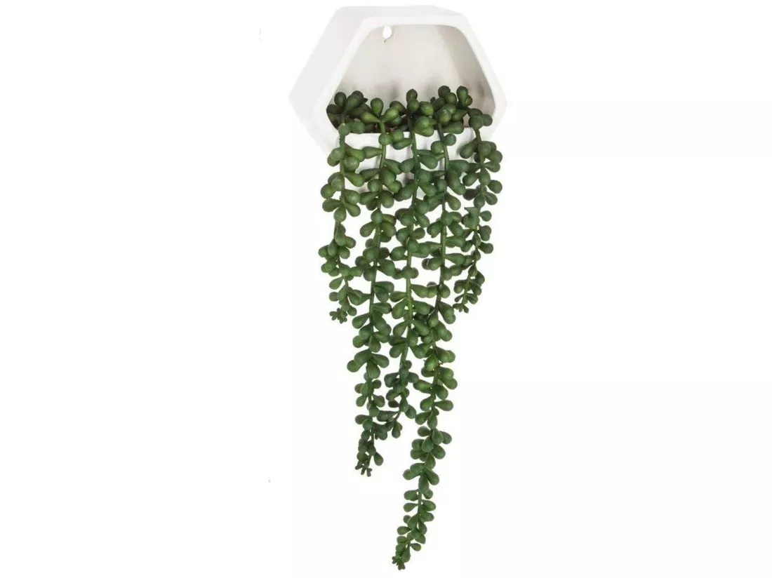 Plante murale contemporaine - l.14 x p.5,5 x h 45, vert