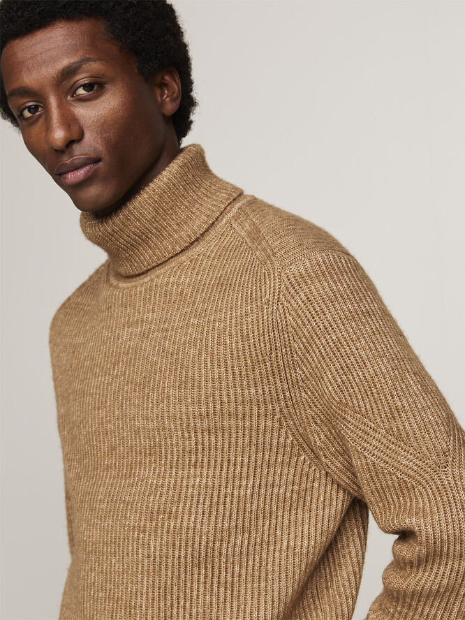 Tommy Hilfiger DC STRUCTURE MOULINE ROLL NECK Ivory mouline