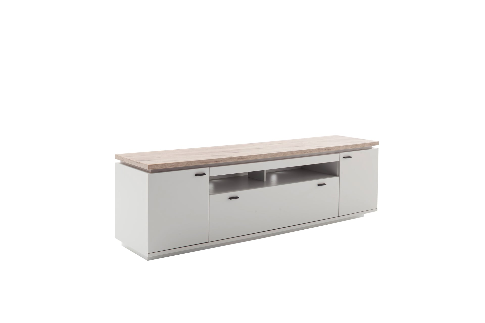 CASAVANTI Lowboard AMANTEA 210x64 cm Weiß / Viking Oak