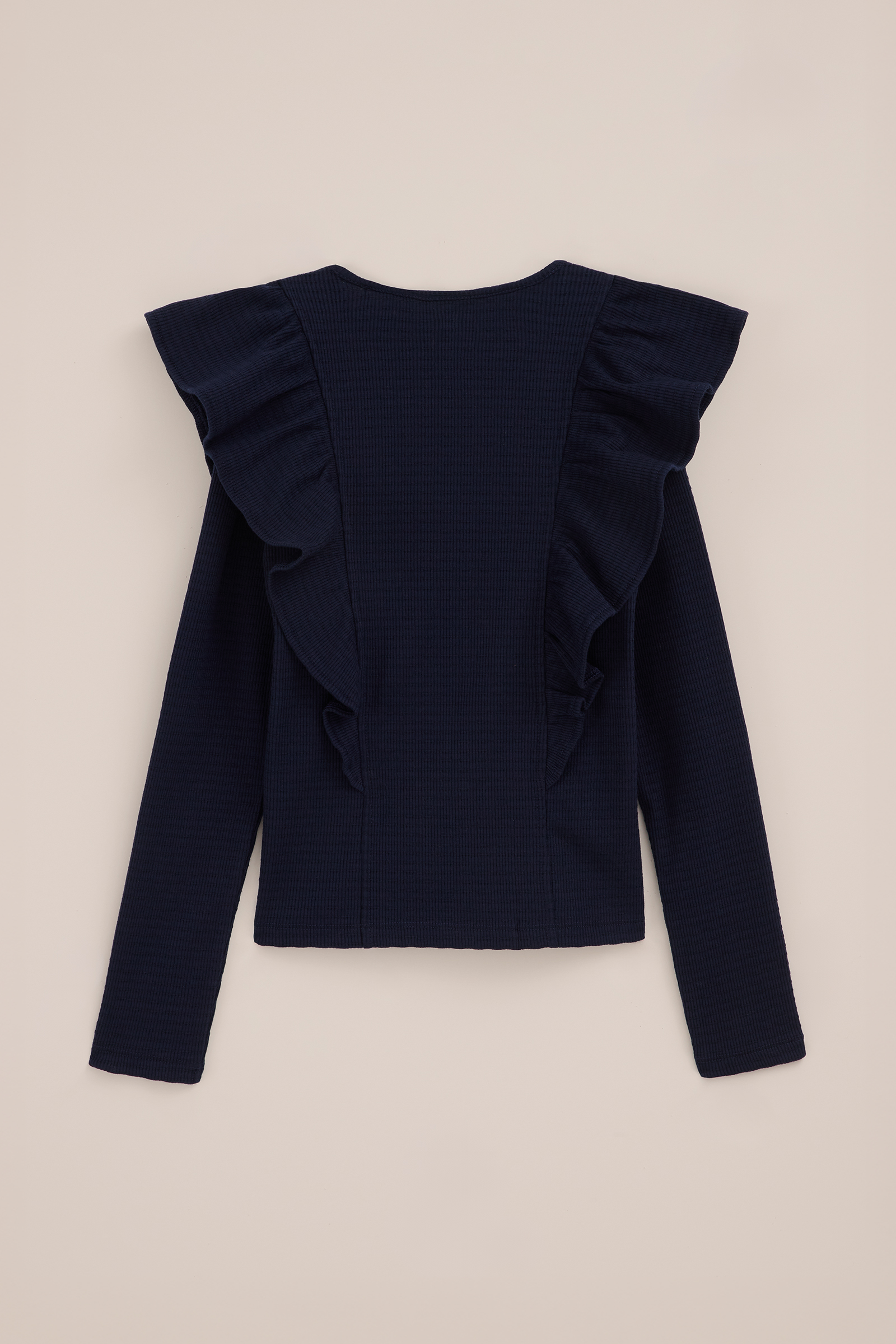 Meisjes T-shirt met ruches WE Fashion Donkerblauw
