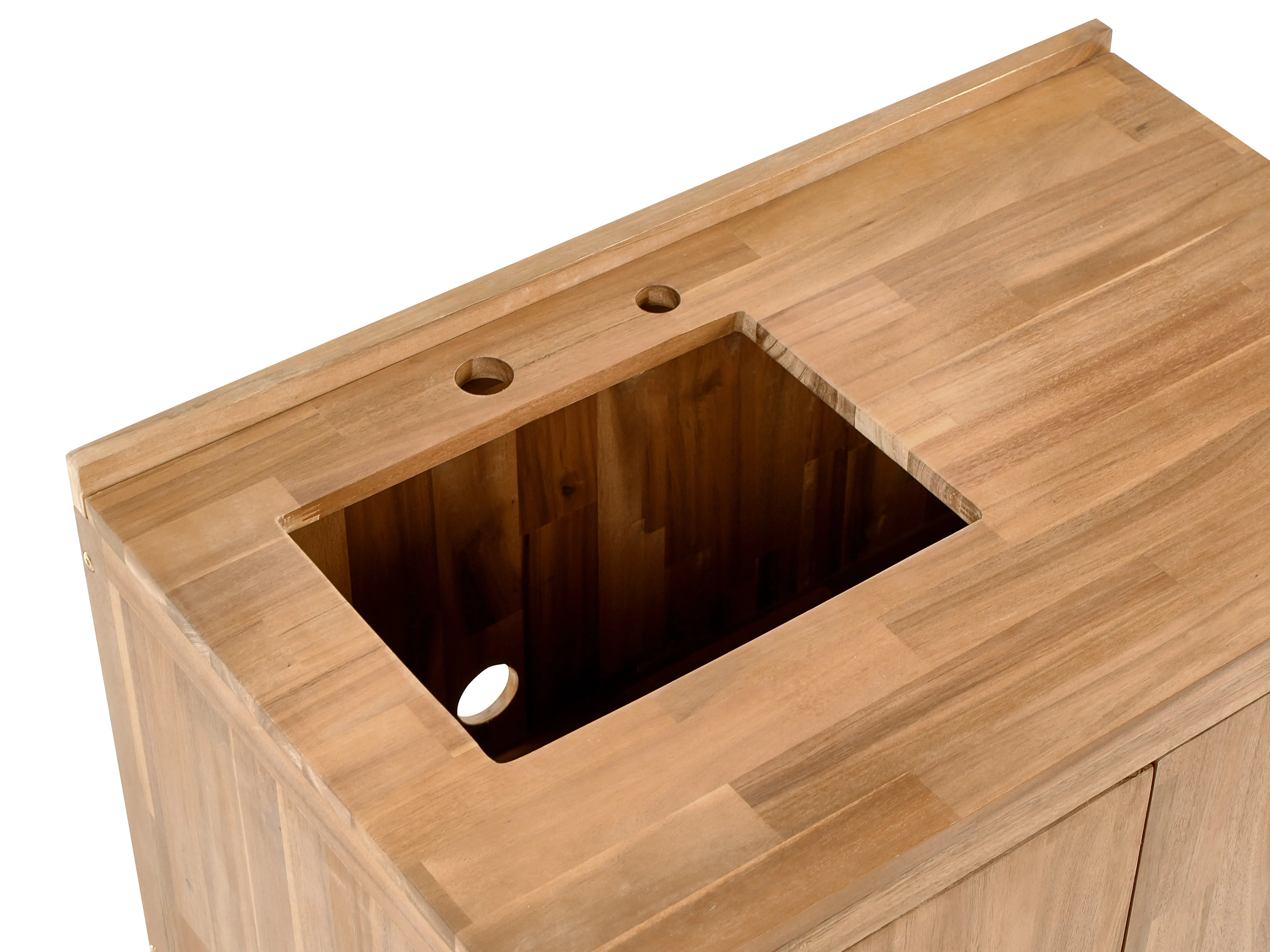 Tuin keukenset 3-delig met spoelbak VENOSA Acaciahout Bruin/zilver
