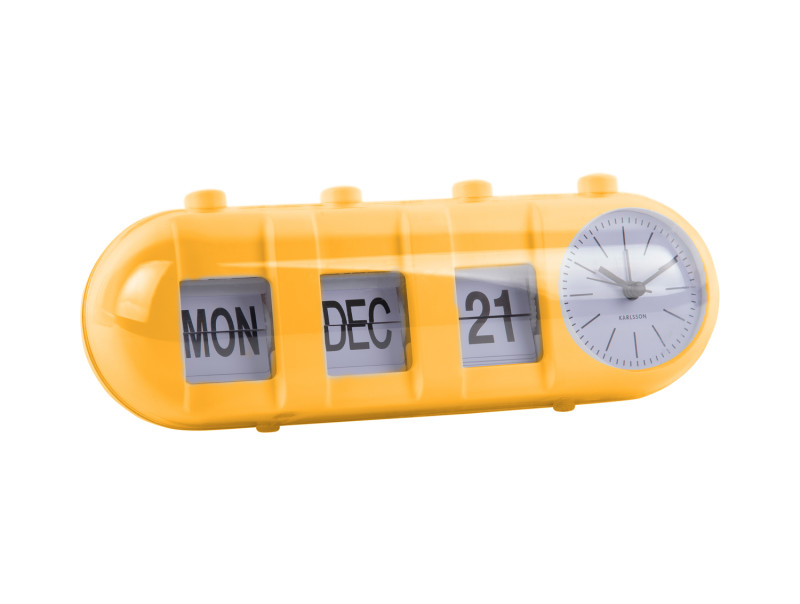 Alarm Clock Retro Tube Calendar Flip KA6045BK Black