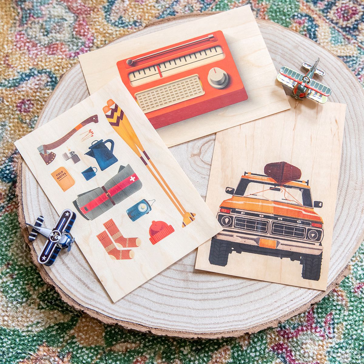Carte postale en bois 