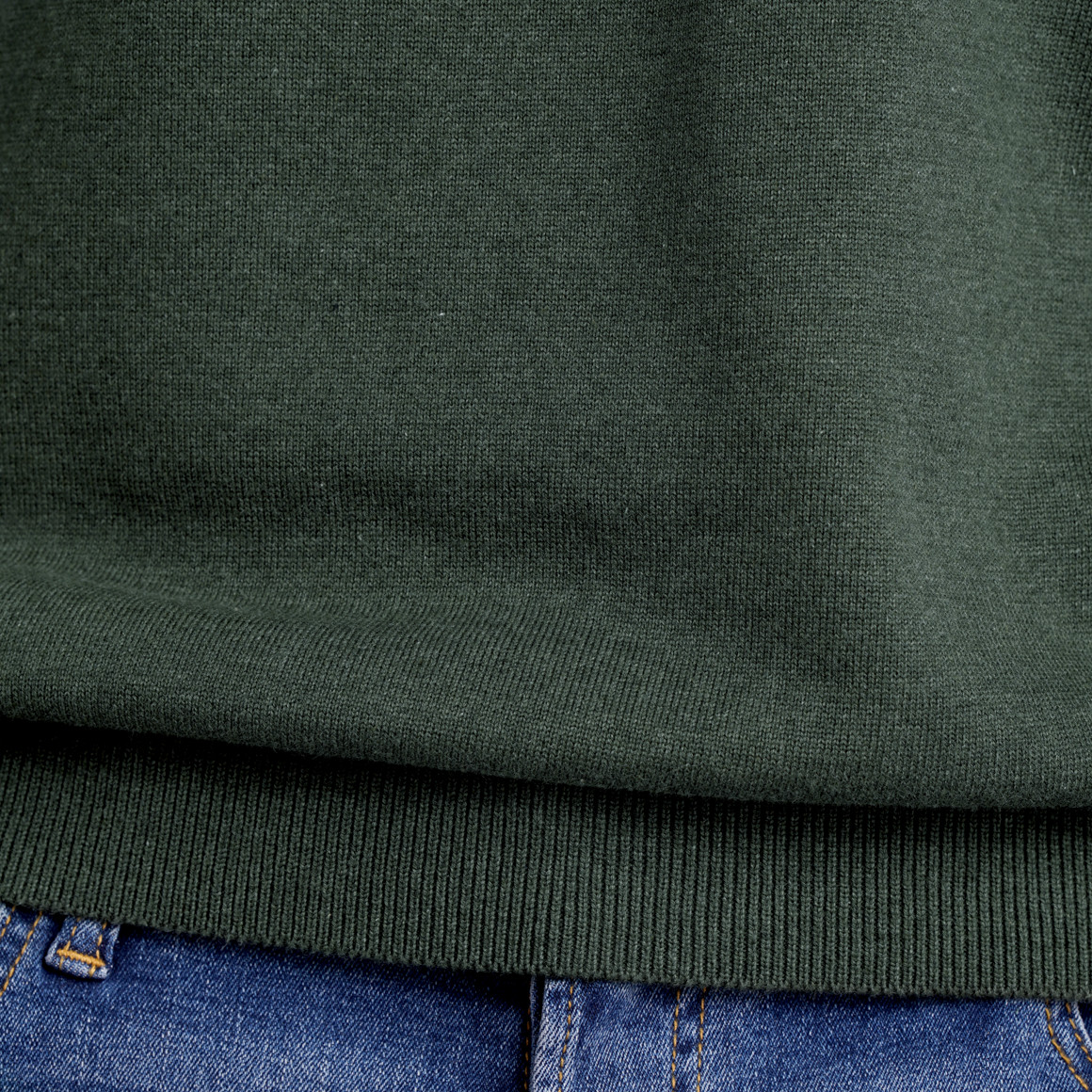 VanVaan Herren Feinstrickpullover mit Rundhals dunkeloliv