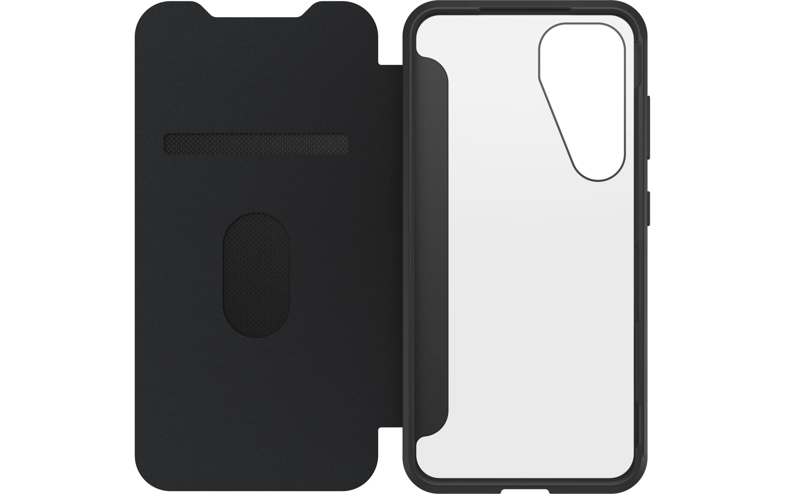 Back Cover React Folio Galaxy S25 Transparent SchwarzSchutzhülle für das Samsung Galaxy S25