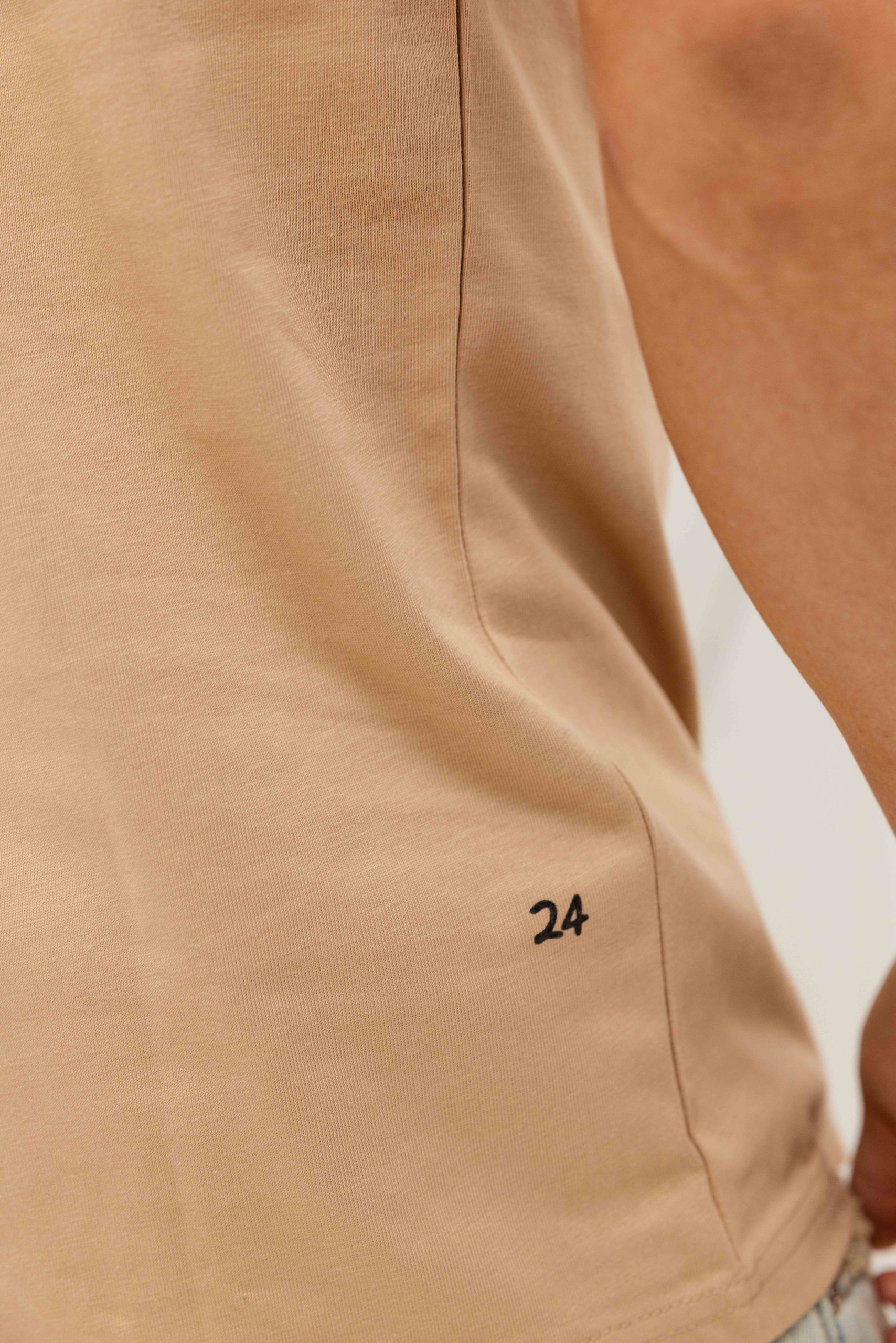 24 Uomo Basic T-Shirt Bruin Heren