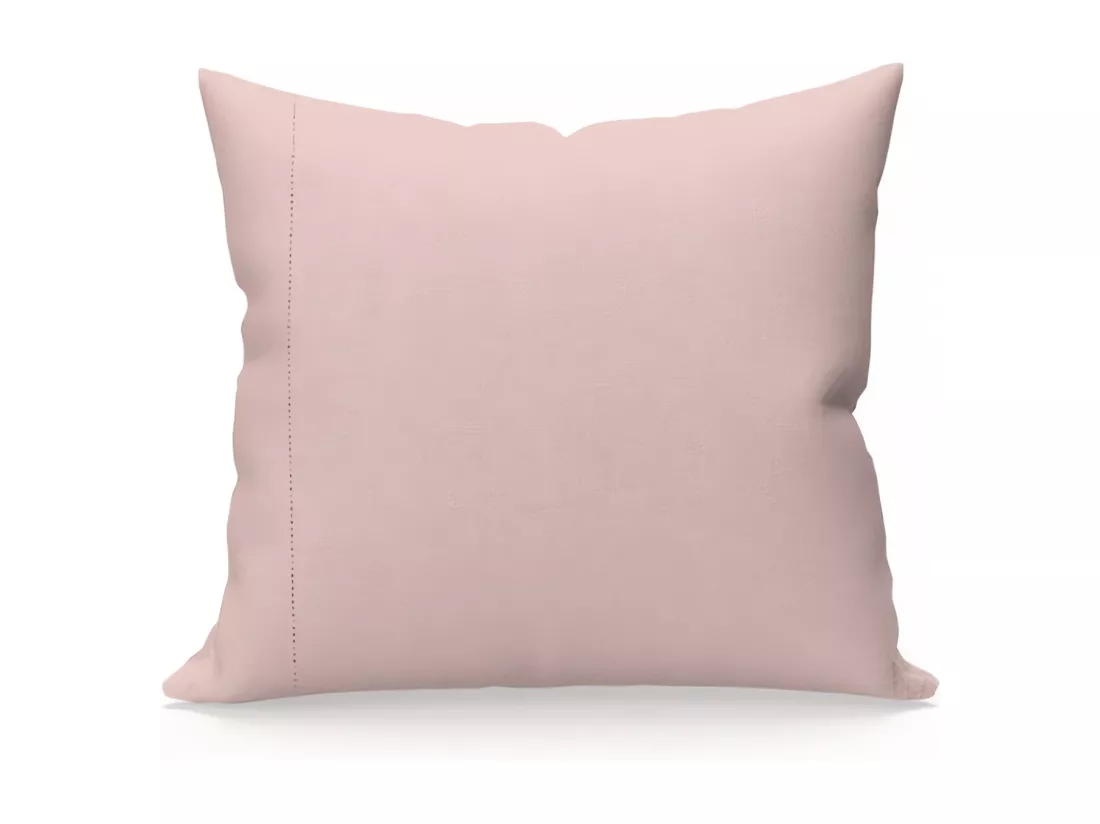 Taie d'oreiller en coton percale 65x65 cm CAMILLE rose, par songe de camille