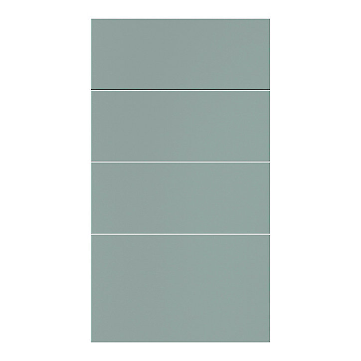 Façade de cuisine 3 tiroirs et 1 casserolier Stevia vert mat l. 40 cm x H. 72 cm GoodHome