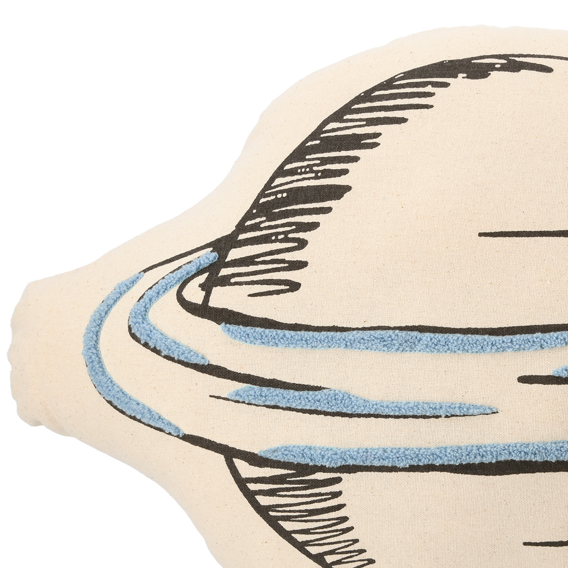Topolino Figurenkissen Planet creme / hellblau