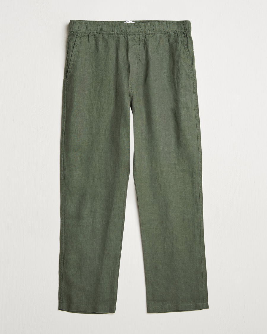 Samsøe Samsøe Jabari Linen Drawstring Trousers Climbing Ivy