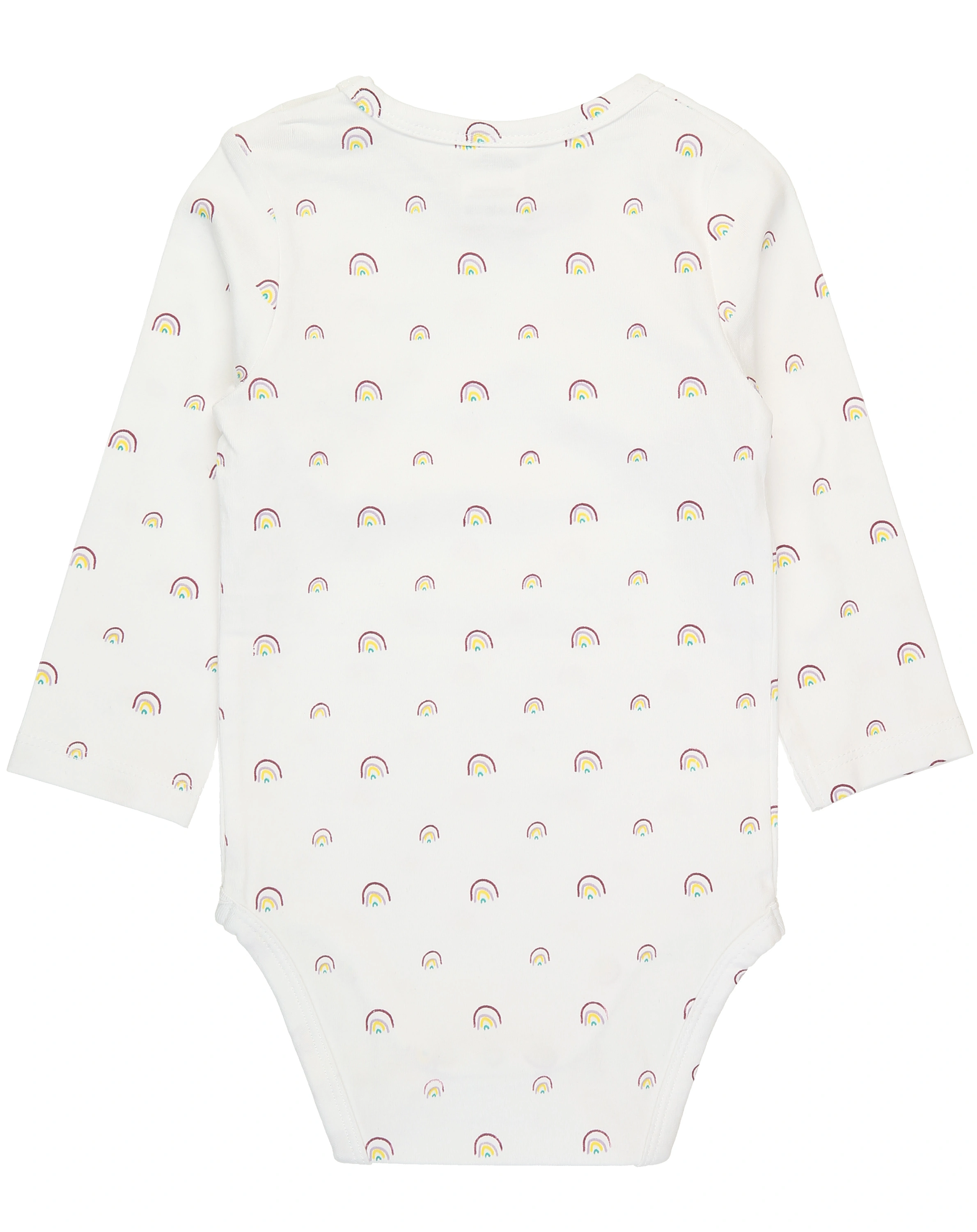 Langarm-Body REGENBOGEN 3er-Pack in weiß/flieder