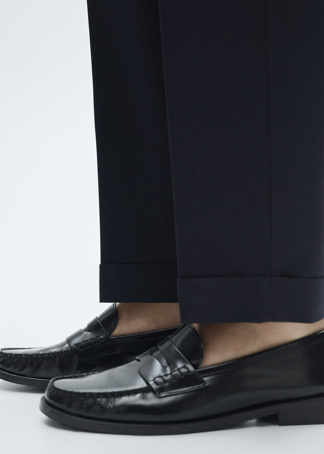 MANGO Straight suit trousers Navy