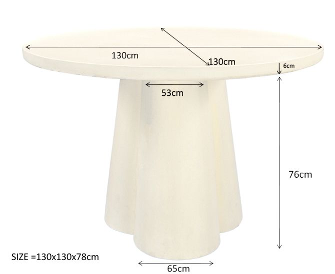Eettafel Clubs Sandy ⌀130  x H76 cm