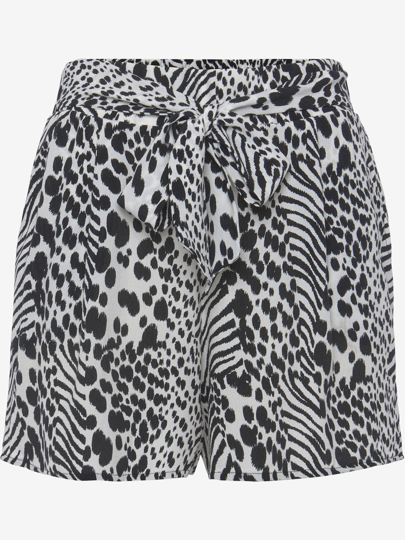 Short tissé ceinture à nouer fixe