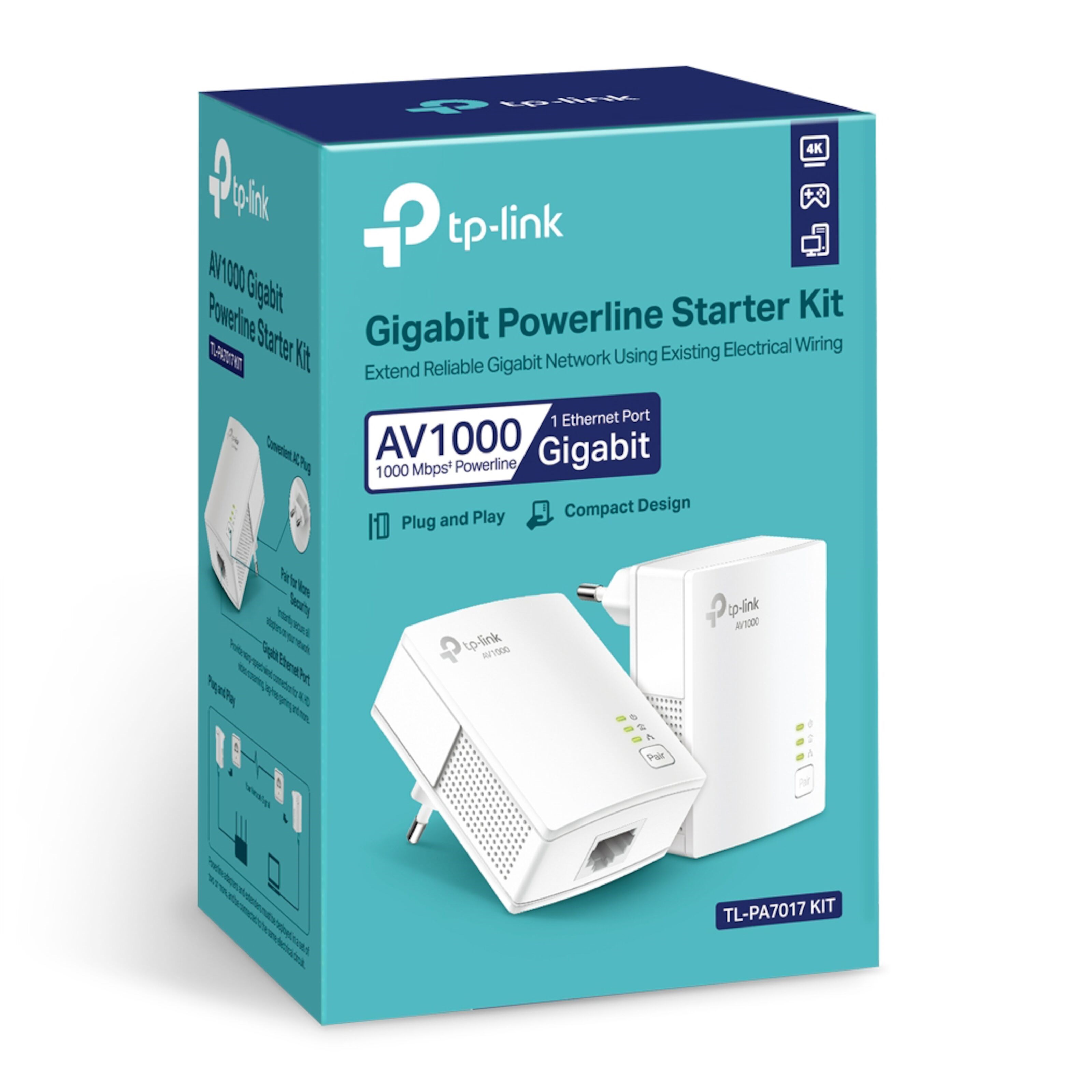 TP-link TL-PA7017 KIT Homeplug 1 Gb/s 2-pk.