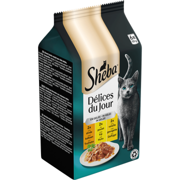 Sheba Kattenvoer Délices du Jour - Gevogelte Selectie in gelei Natvoer - 6 x 50 g