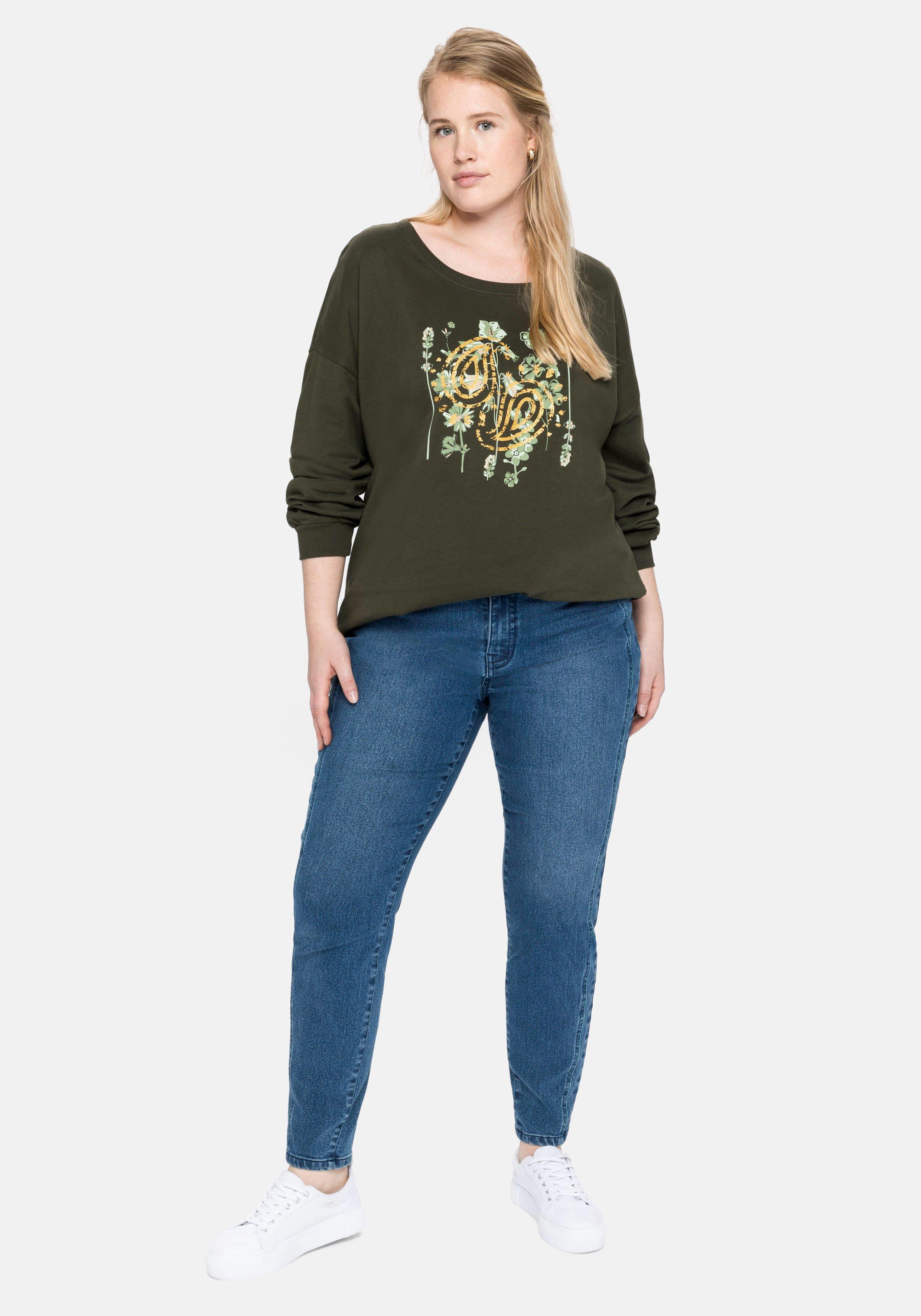 Slim Jeans mit vorverlegter Teilungsnaht