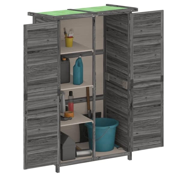 vidaXL Hageredskapsbod grå 83x57x140 cm heltre furu