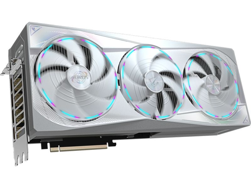Gigabyte Grafikkarte RTX 5080 Master Ice 16 GB Grafikkarte mit 16 GB GDDR7-Speicher, Windforce Kühlsystem und RGB-Beleuchtung