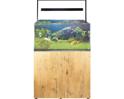 Aquael UltraScape 90 aquarium met LED-verlichting, ca. 243 liter, Opti-Glass, wit glas, zonder kast (boskleur)