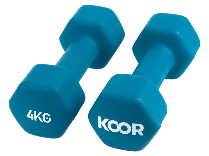 KOOR Kurzhantel-Set 4 kg, Türkis Ideal für das Training zu Hause