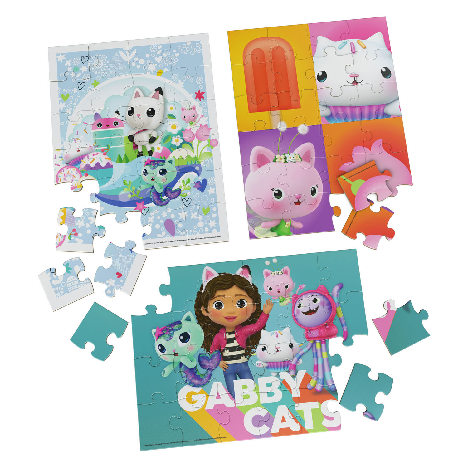 Gabby's Poppenhuis - 3-pack: Houten Puzzel