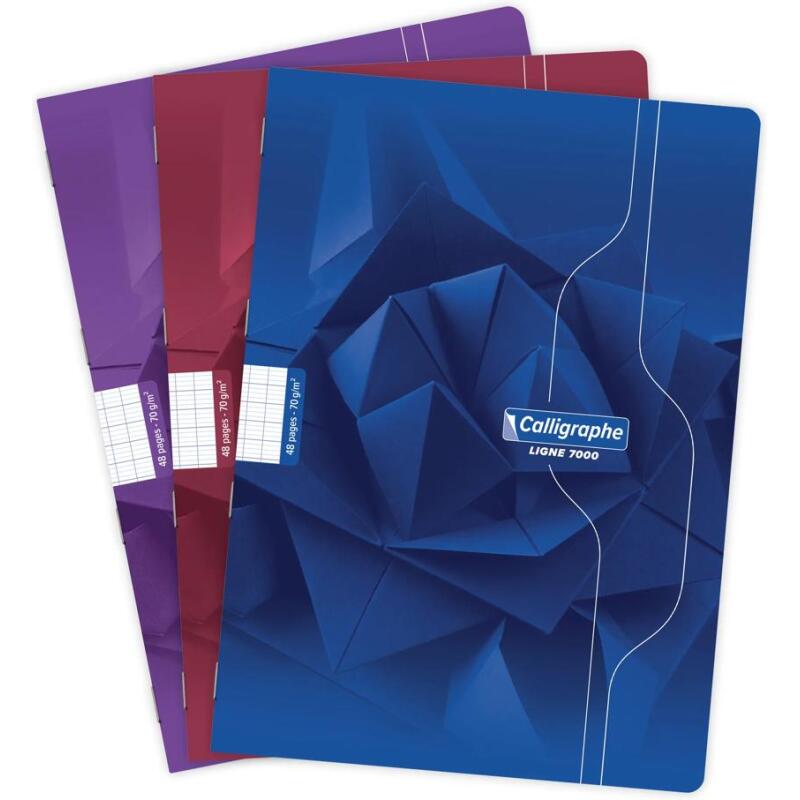 Cahier piqué 7000 A4 48 pages grands carreaux 70 g - Assortis
