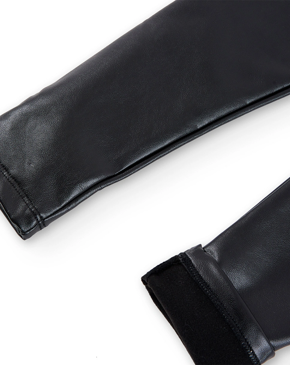 Leggings LEDER LOOK in schwarz