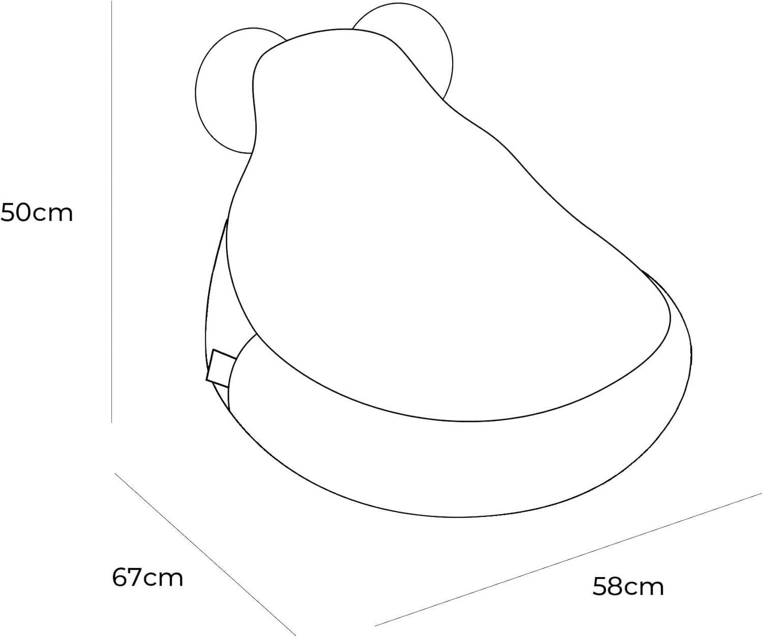 MEOWBABY Sitzsack Bär für Kinder Sitzpouf Kindermöbel Indoor Beanbag, Ästhetik Cord, Braun