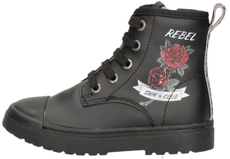 Shoesme Veterschoen hoog zwart
