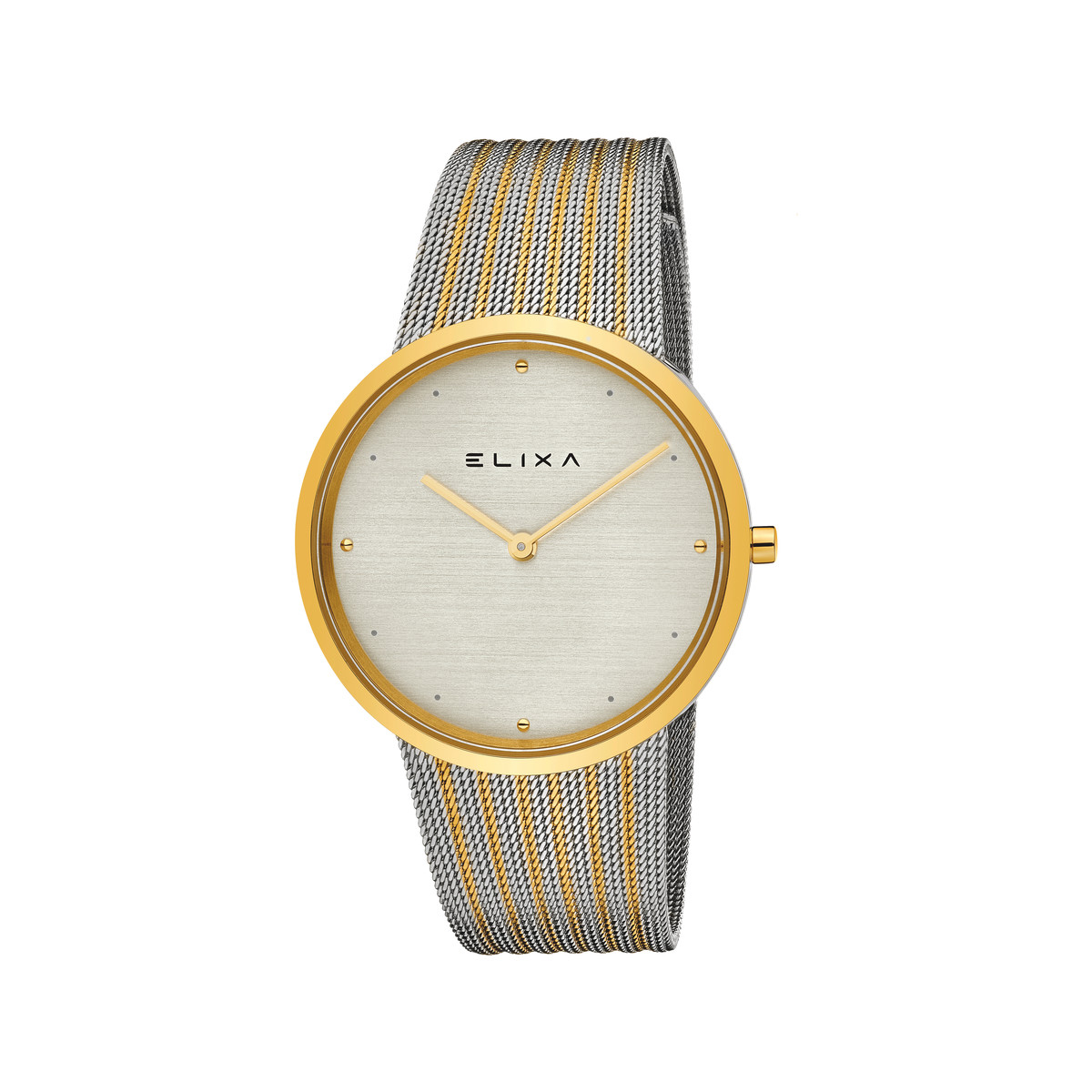 Montre Elixa femme acier milanais bicolore