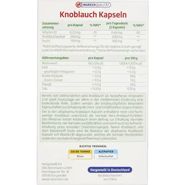 Knoblauch Kapseln