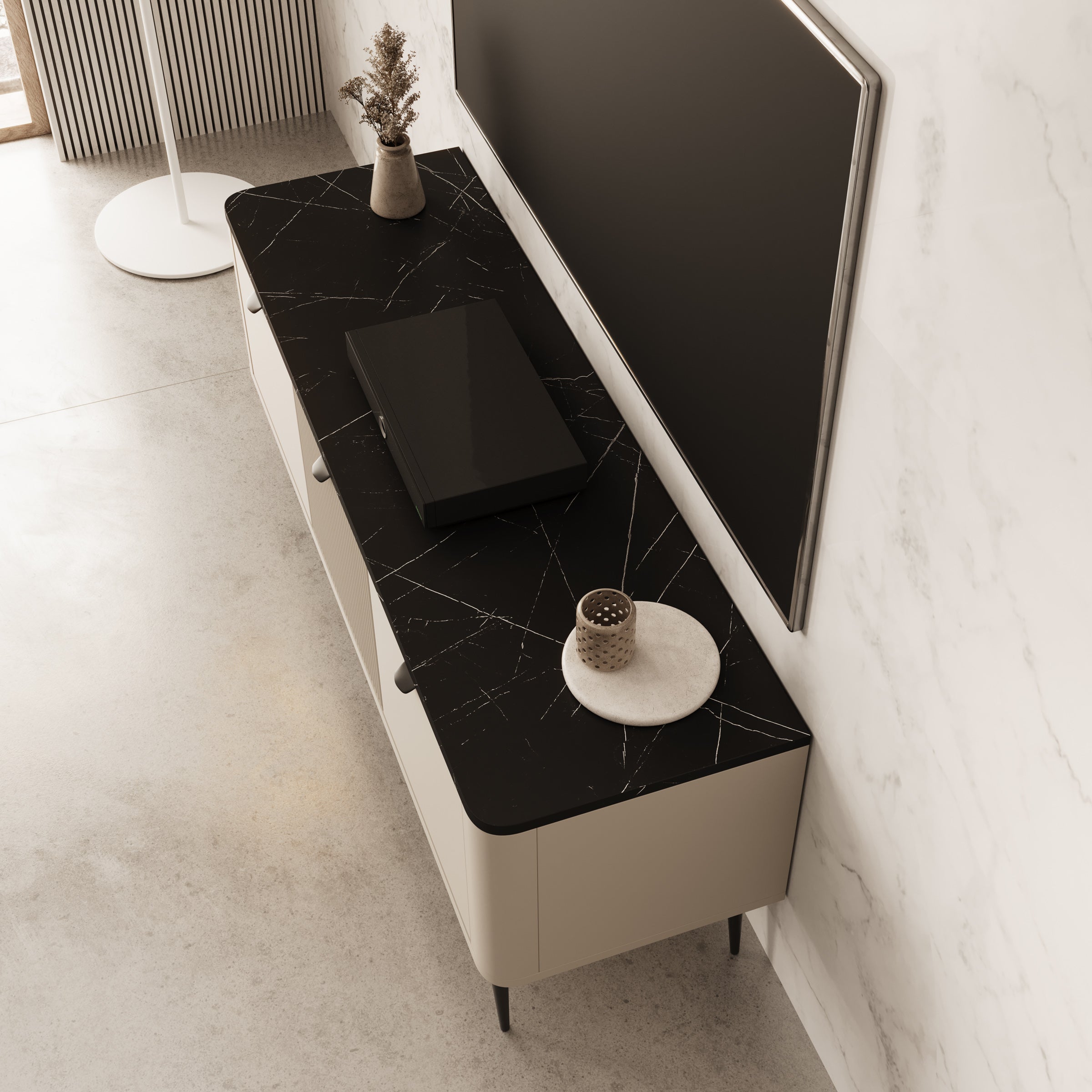 Mace - TV-Meubel - Beige - 130x40x52 cm