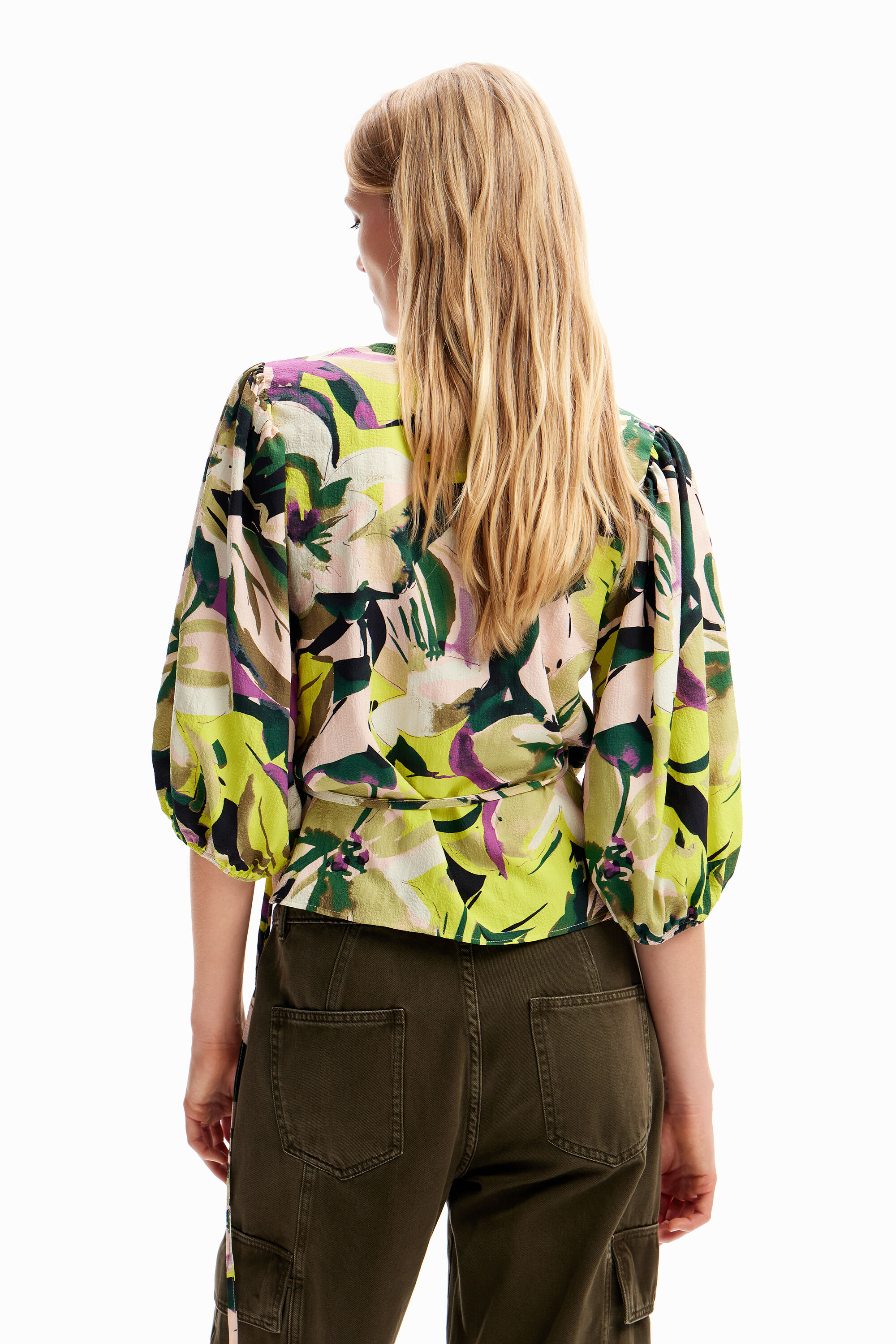 Blouse croisée fleurie