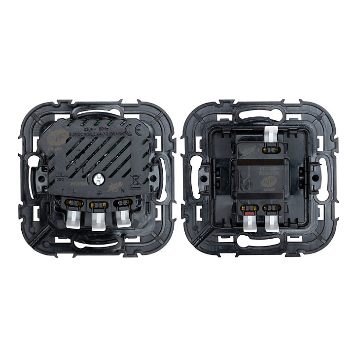 Ensemble double interrupteur + 1 prise avec terre affleurante + 1 prise USB-A+C Jacobsen Espen noir composable