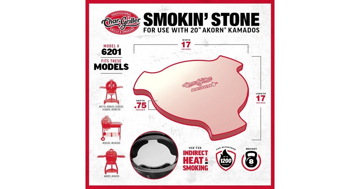 Char-GrillerAKORN Smokin' Stone en Heat Deflector afdekking  (Beige)