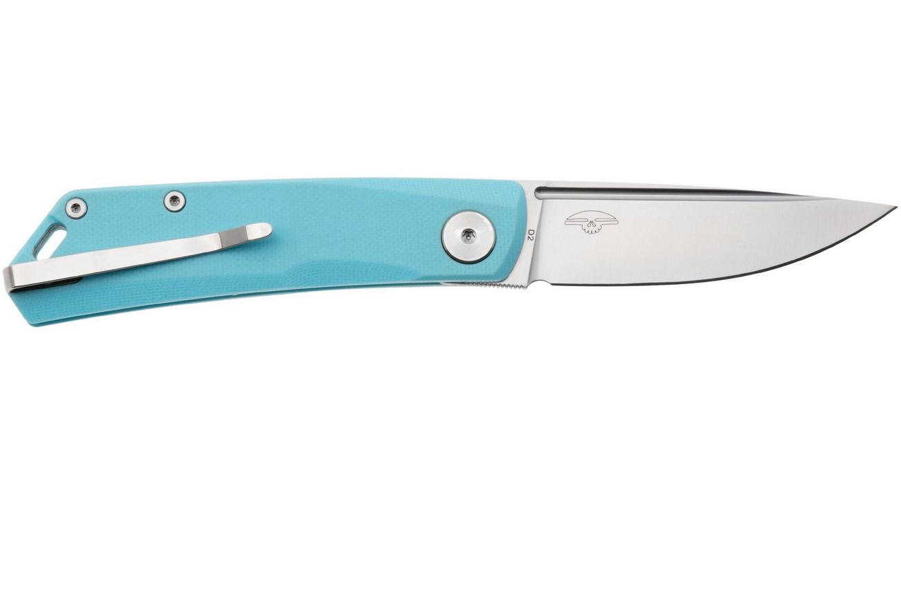 Real Steel Luna Lite 7043 Satin D2, Blue G10, zakmes