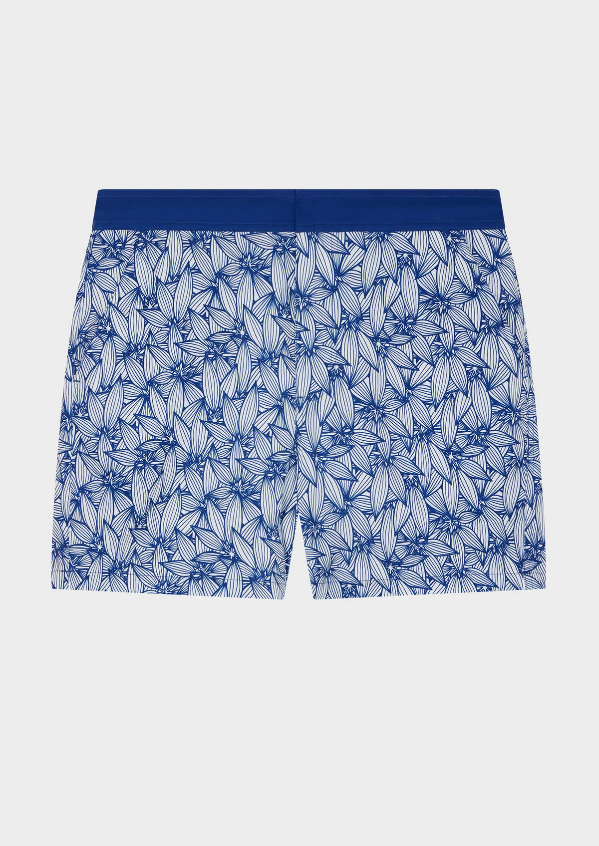 Maillot de bain blanc à motif fleuri bleu jeans