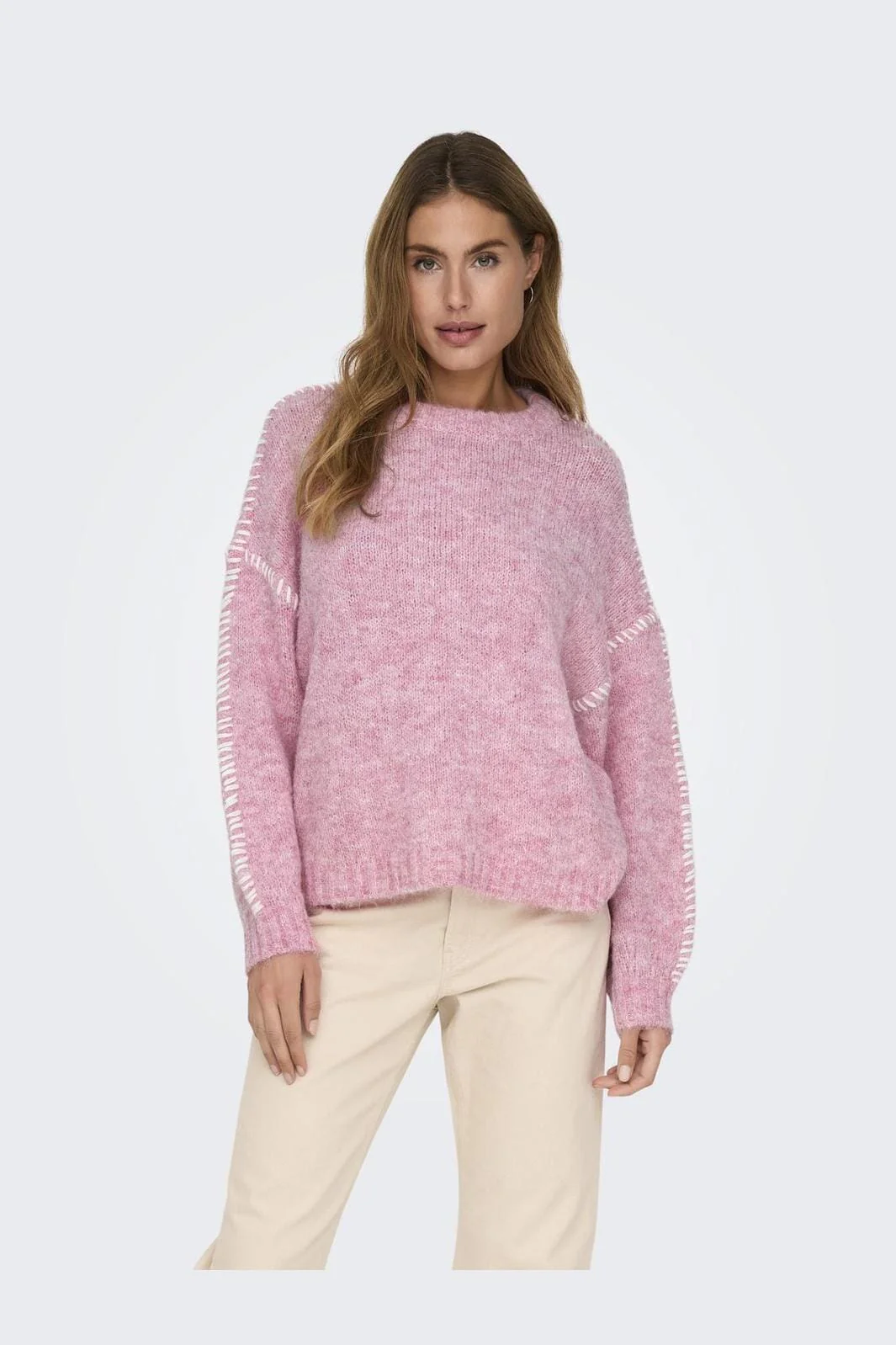 JDY Jdyzoey Life L/S On Stitch Pull Knt 15336758 4743312 lilac sachet w birch stitch