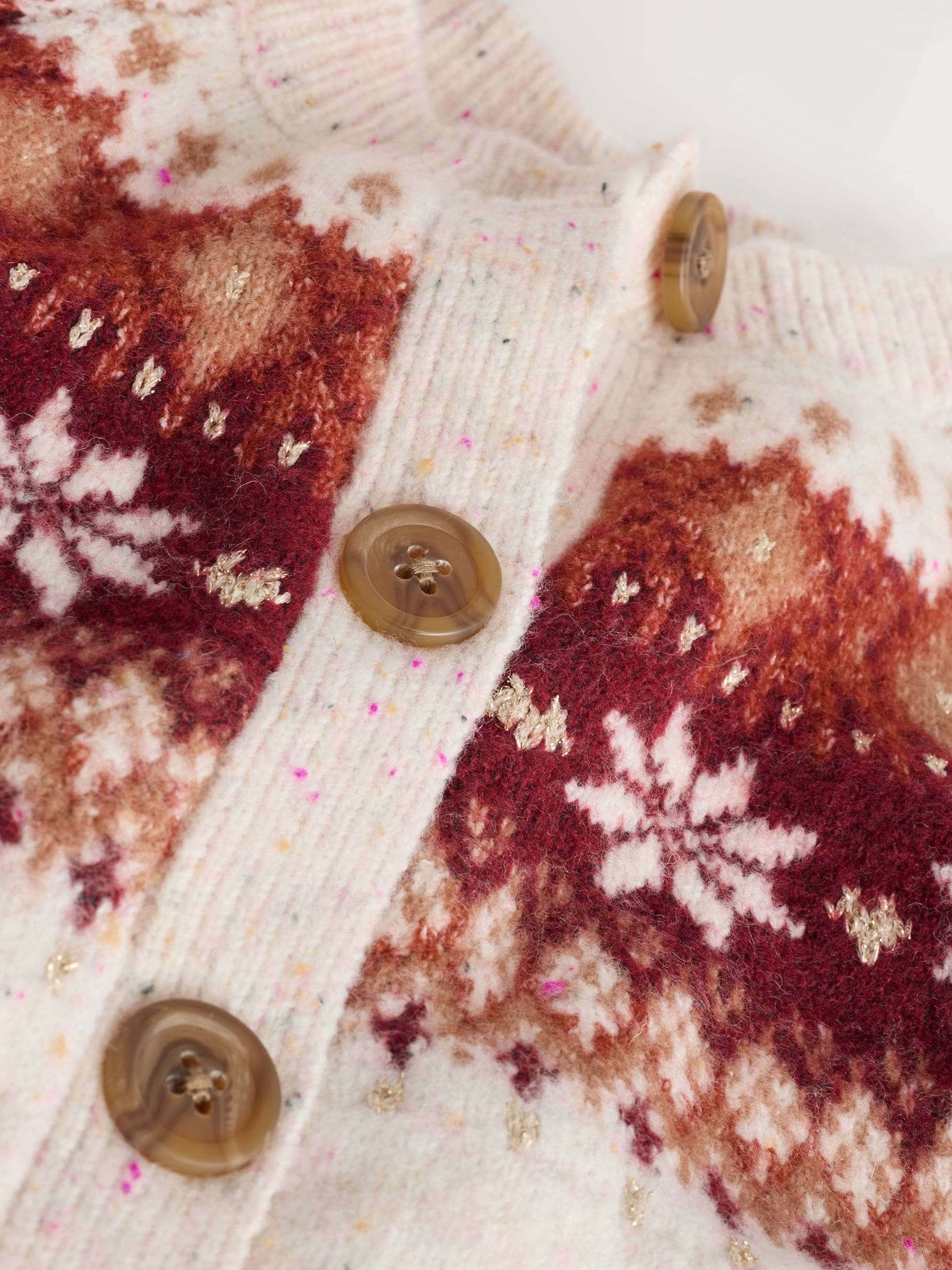 Ecru - Snowflake Fairisle vest (3-16jaar)