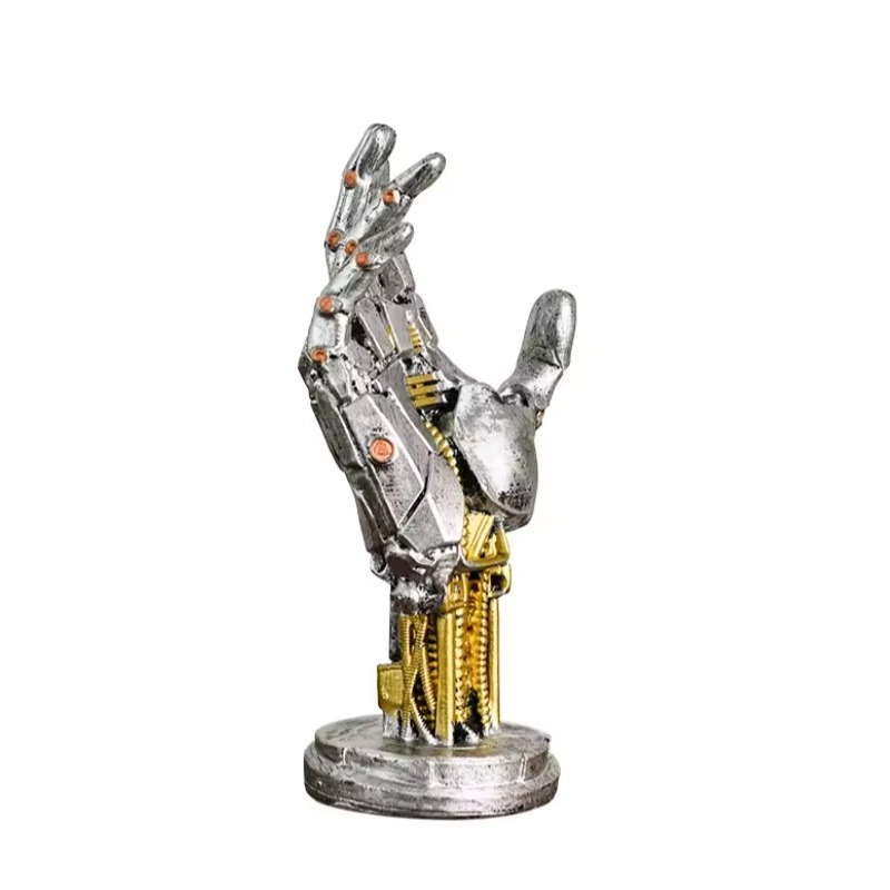 Cyberpunk Hand 3D Gamepad-Halter im Sci-Fi-Design / Multifunktionale Vinyl-Dekoration für Controller - Silber / Gold