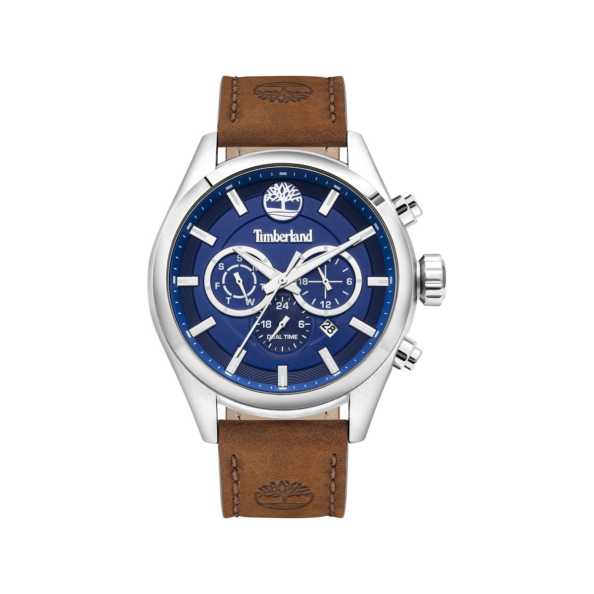 Montre Timberland homme acier cuir marron