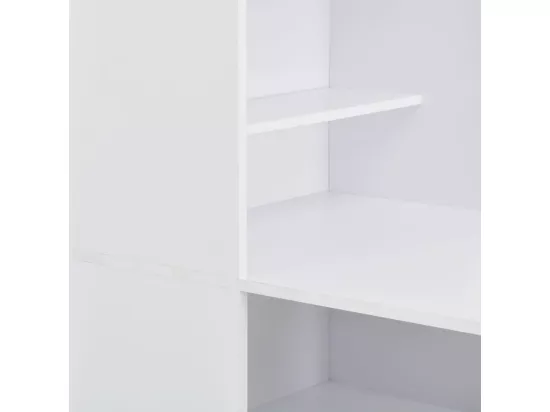 Table de bar avec armoire Blanc 115 x 59 x 200 cm