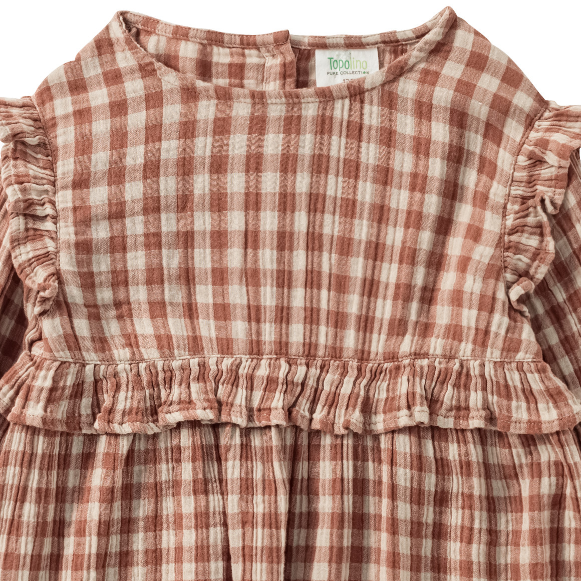 Topolino Pure Collection Mädchen Kleid aus Musselin terracotta / beige