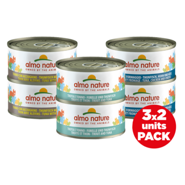 Pâtée pour chat Almo Nature Legend Multi 3 saveurs - 6 Boîtes 70 g