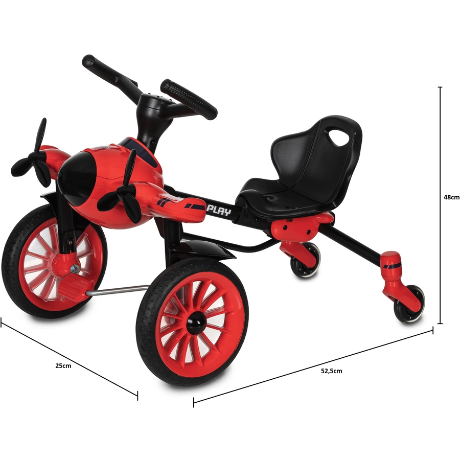 ROLLPLAY Flex Pedal Drifter Kinderfahrzeug  Tretfahrzeug zusammenklappbar Rot Rot